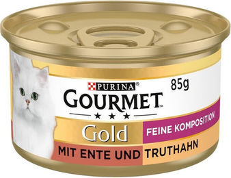 Purina Gourmet Gold Feine Komposition Katzenfutter Nass Adult Ente und Truthahn Stückchen in Sauce 12 x 85g – Bild 1 von 1