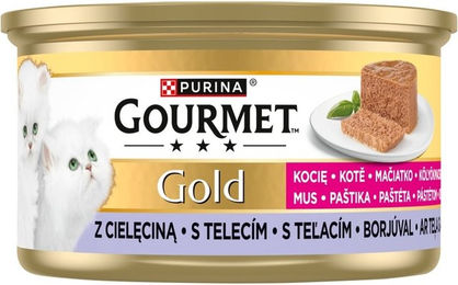 Produktbild von Purina Gourmet Gold Katzen Nassfutter Mousse mit Kalb oder Fisch für Kitten 85 g