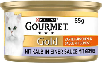 Purina Gourmet Gold Katzen-Nassfutter Zarte Häppchen in Sauce mit Kalb für erwachsene Katzen 12 x 85 g – Bild 1 von 1