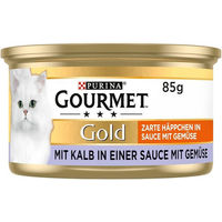 Produktbild von Purina Gourmet Gold Katzen-Nassfutter Zarte Häppchen in Sauce mit Kalb für erwachsene Katzen 12 x 85 g