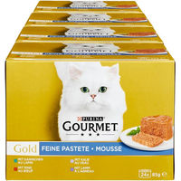 Produktbild von Purina Gourmet Gold Katzennassfutter Feine Pastete mit Rind, Kaninchen, Lamm und Kalb 24 x 85 g