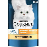 Produktbild von PURINA GOURMET Perle Erlesene Streifen Katzenfutter Nass mit Truthahn für erwachsene Katzen 26 x 85g