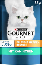 Purina GOURMET Perle Erlesene Streifen mit Kaninchen Katzen Nassfutter für Adult ohne Farb-, Aroma- und Konservierungsstoffe 26 x 85 g – Bild 1 von 1