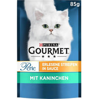 Produktbild von Purina GOURMET Perle Erlesene Streifen mit Kaninchen Katzen Nassfutter für Adult ohne Farb-, Aroma- und Konservierungsstoffe 26 x 85 g