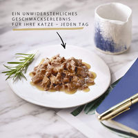 Produktbild von Purina Gourmet Perle Exotische Streifen mit Gemüse Stückchen in Sauce für erwachsene Katzen 8 x 85g