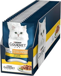 Purina Gourmet Perle Exquisite Streifen Nassfutter für Katzen Adult Huhn 26 x 85 g Beutel ohne künstliche Farb-, Aroma- und Konservierungsstoffe – Bild 1 von 1
