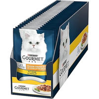 Produktbild von Purina Gourmet Perle Exquisite Streifen Nassfutter für Katzen Adult Huhn 26 x 85 g Beutel ohne künstliche Farb-, Aroma- und Konservierungsstoffe