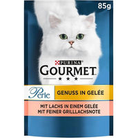 Produktbild von Purina Gourmet Perle Genuss Katzenfutter Nass mit Lachs und feiner Grilllachsnote für erwachsene Katzen 26 x 85g