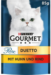 Purina Gourmet Perle Katzen Nassfutter Huhn und Rind Stückchen in Sauce für erwachsene Katzen 26 x 85 g – Bild 1 von 1