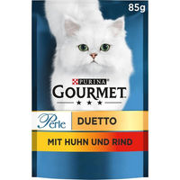 Produktbild von Purina Gourmet Perle Katzen Nassfutter Huhn und Rind Stückchen in Sauce für erwachsene Katzen 26 x 85 g