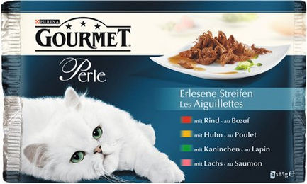 Purina Gourmet Perle Katzen Nassfutter Stückchen in Sauce Rind Huhn Kaninchen Lachs - 12 x 340 g – Bild 1 von 7