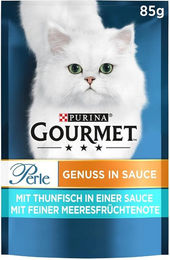 Purina Gourmet Perle Katzenfutter Adult mit Thunfisch in Sauce, 26 x 85g Beutel – Bild 1 von 1