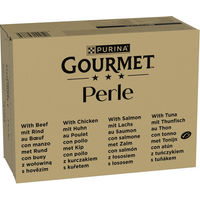 Produktbild von Purina Gourmet Perlen Filets in Sauce Katzen Nassfutter Mix aus Fisch für Adult 96 Beutel à 85 g - 96 x 85 g