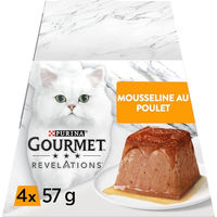 Produktbild von Purina Gourmet Revelations Mousse Huhn für ausgewachsene Katzen 4 x 57 g ohne Farb- und Aromastoffe sowie Konservierungsstoffe - 4 x 57 g