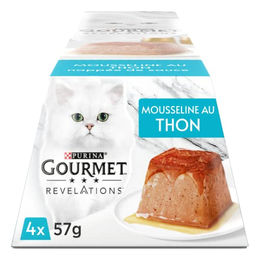Purina Gourmet Revelations Mousse Thunfisch für Katzen Adult ohne Farb- und Aromastoffe sowie Konservierungsstoffe 24 x 57 g - 4 x 57 g – Bild 1 von 13