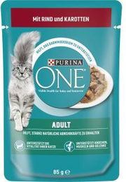 Purina One Adult Katzenfeuchtfutter Stückchen in Sauce Rind 26 x 85 g - 12 x 85 g – Bild 1 von 7