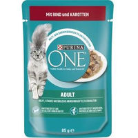 Produktbild von Purina One Adult Katzenfeuchtfutter Stückchen in Sauce Rind 26 x 85 g - 12 x 85 g