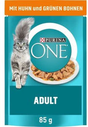Purina ONE Adult Katzenfutter Huhn mit Stückchen in Sauce 26x85 g - 26 x 85 g – Bild 1 von 3