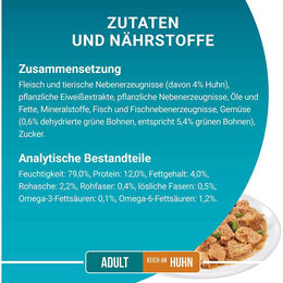 Produktbild von Purina One Adult Katzenfutter Huhn Stückchen in Sauce 4 x 85g - 12 x 340 g