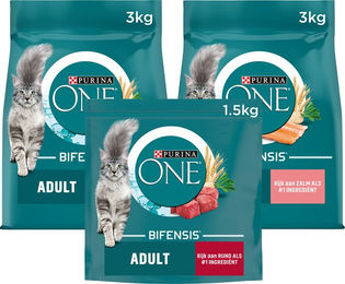 Purina ONE Adult Katzenfutter mit Lachs, Huhn und Rind 7,5 kg – Bild 1 von 2