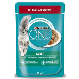 Purina One Adult Katzenfutter Rind in Sauce 26x85g - 26 x 85 g – Bild 1 von 3