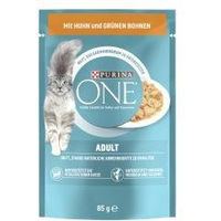 Produktbild von Purina ONE Adult Katzenfutter Stückchen in Sauce Huhn und grüne Bohnen 26 x 85 g - 26 x 85 g