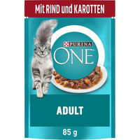 Produktbild von Purina ONE Adult Katzenfutter Stückchen in Sauce Rind 26x85g