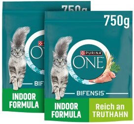 Produktbild von Purina ONE BIFENSIS Indoor Katzenfutter Adult mit Truthahn und Vollkorn 2x750 g - 2 x 750 g