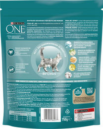 Purina ONE Bifensis Katzenfutter Adult Lachs 750 g für Haut, Fell und Verdauung - 750 g – Bild 1 von 4
