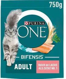 Purina ONE BIFENSIS Katzenfutter Adult mit Lachs für die allgemeine Gesundheit und Verdauung 6 x 750 g – Bild 1 von 1