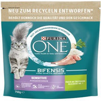Produktbild von Purina ONE BIFENSIS Sensitive Trockenfutter für erwachsene Katzen mit Truthahn und Reis 2x750 g - 2 x 750 g