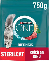 Purina One Bifensis Sterilcat Trockenfutter für kastrierte Katzen Adult mit Rind zur Gewichtskontrolle und Harnwegspflege 6 x 750g – Bild 1 von 1