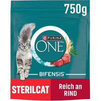 Produktbild von Purina One Bifensis Sterilcat Trockenfutter für kastrierte Katzen Adult mit Rind zur Gewichtskontrolle und Harnwegspflege 6 x 750g