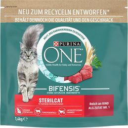 Purina One Bifensis Sterilcat Trockenfutter für kastrierte Katzen Adult mit Rind zur Gewichtskontrolle und Unterstützung der Harnwege 6 x 1,4kg – Bild 1 von 1