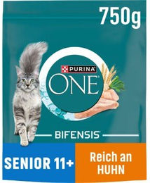 Purina ONE BIFENSIS Trockenfutter Huhn für Senior Katzen 750 g - 750 g – Bild 1 von 2