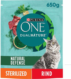 Purina ONE Dual Nature Katzenfutter für kastrierte Katzen Adult Rind 650g - 650 g – Bild 1 von 2