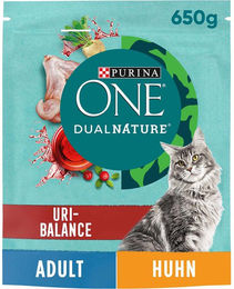 Produktbild von Purina One Dual Nature Katzenfutter Huhn für erwachsene Katzen zur Unterstützung des Harntrakts 650g - 650 g