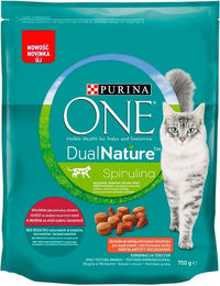 Purina One Dual Nature Spirulina Sterilcat Katzenfutter Rind Geflügel Schwein für sterilisierte Katzen Adult 750 g – Bild 1 von 1