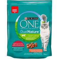 Produktbild von Purina One Dual Nature Spirulina Sterilcat Katzenfutter Rind Geflügel Schwein für sterilisierte Katzen Adult 750 g