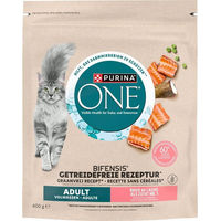 Produktbild von Purina One Getreidefreies Adult Katzenfutter mit Lachs 600 g