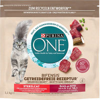 Produktbild von Purina One Grain Free Sterilized Katzenfutter Rind Adult 3 x 1,1 kg - 3 x 1,1 kg