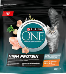 Produktbild von Purina One High Protein Hundefutter Huhn mit hohem Fleischanteil 650 g