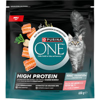Produktbild von Purina ONE High Protein Katzenfutter Lachs mit hohem Fleischanteil 650 g