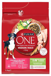 Purina ONE Hundefutter Adult Sterilisiert mit Reis 2,5 kg – Bild 1 von 2