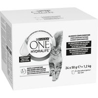 Produktbild von Purina One Hydralife Katzen-Liquid Mixpaket mit Huhn und Lachs 24 x 50 g