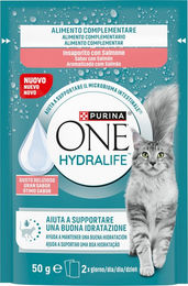 Produktbild von Purina One Hydralife Liquid Flüssiger Katzensnack mit Lachs für erwachsene Katzen 12 x 50 g