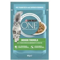 Produktbild von Purina ONE Indoor Formula Katzenfutter Adult mit Thunfisch in Sauce 26 x 85 g - 26 x 85 g