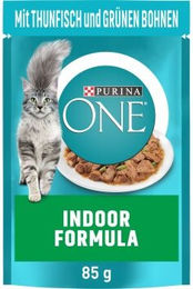 Purina ONE Indoor Formula Katzenfutter für Wohnungskatzen Adult Thunfisch Stückchen in Sauce 26x85g - 26 x 85 g – Bild 1 von 3
