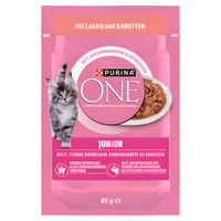 Produktbild von Purina ONE Junior Katzenfutter Lachs 85 g Beutel