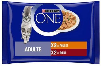 Purina One Katzen Nassfutter Adult Huhn und Rind Stückchen in Sauce 12 x 85 g Beutel - 8 x 85 g – Bild 1 von 13